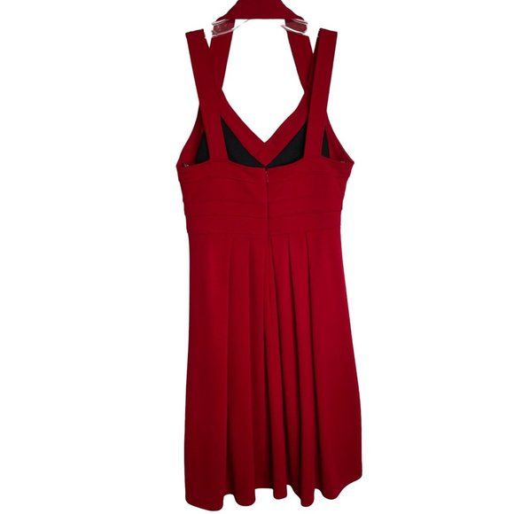 Muse Womens Red Fit and Flare Halter Partially Lined Knit Dress Size 8 - Picture 2 of 7